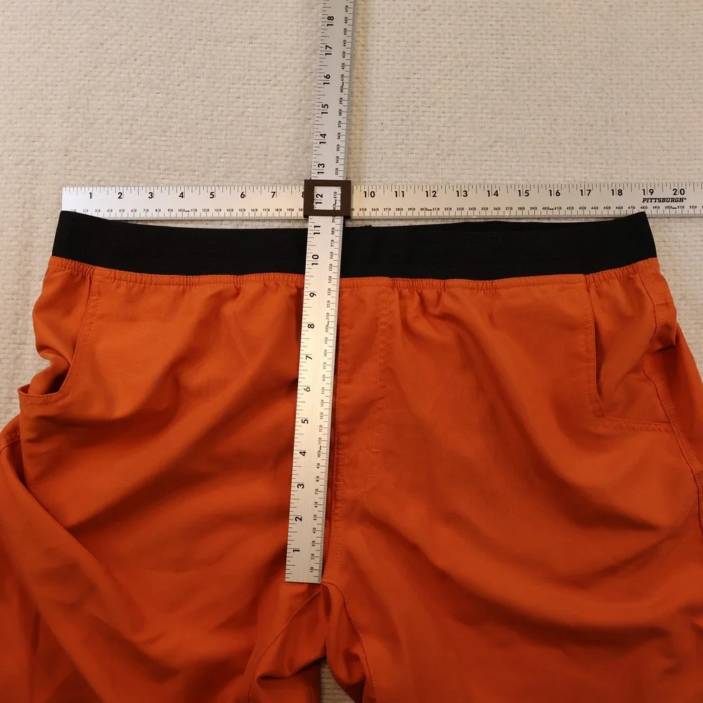 Prana Mens XL Shorts Orange Mojo Breathe Recycled Activewear M3MOJO110